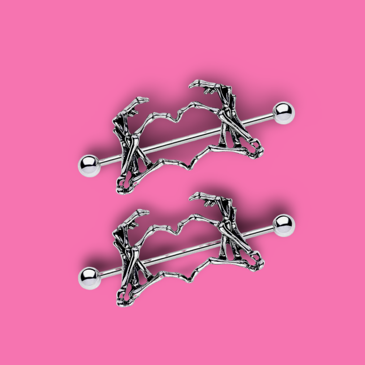 Gothic Skeleton Nipple Rings 🖤