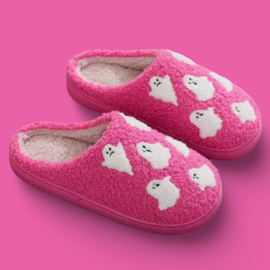 Spooky Pink Ghost Slippers 💗