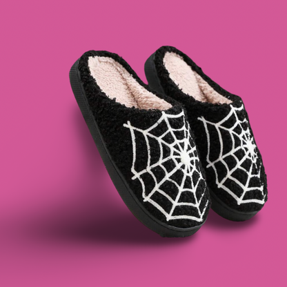 Men's Spooky Spiderweb Slippers 🕸️