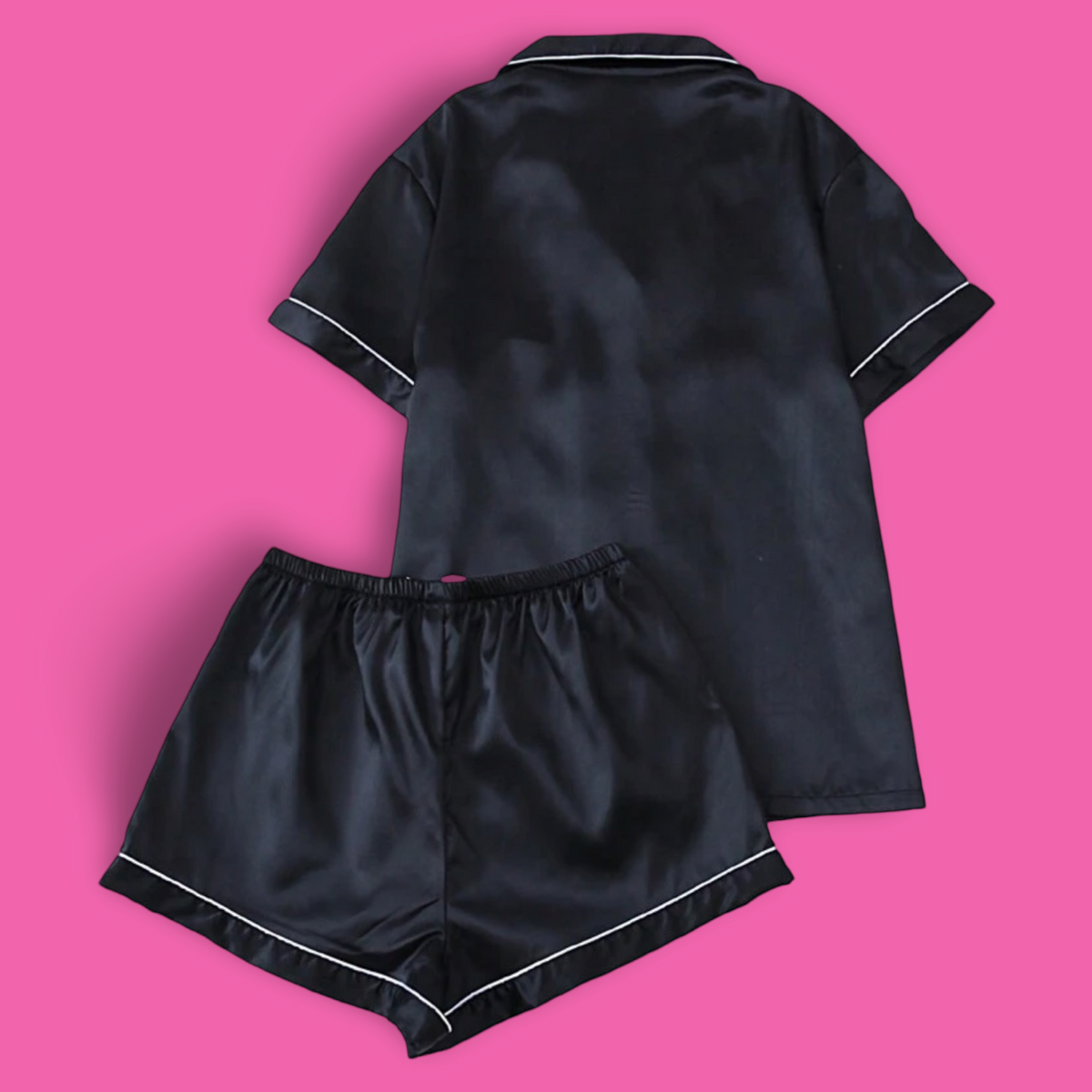 🖤 Black Satin Pajama Set
