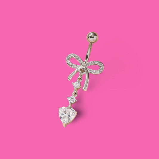 Bow Heart Belly Ring