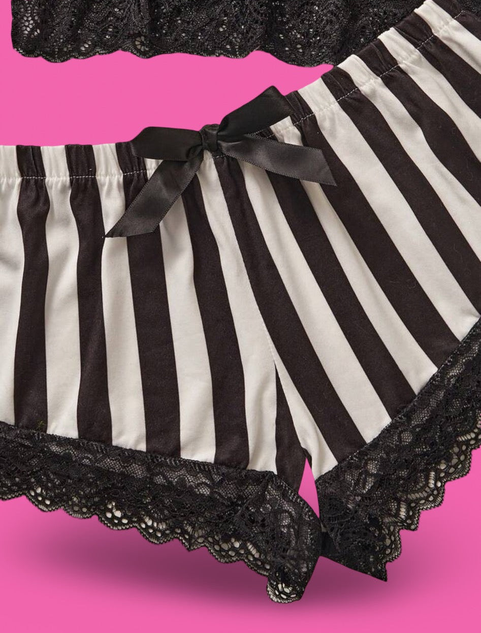 After Dark Striped Lace Set